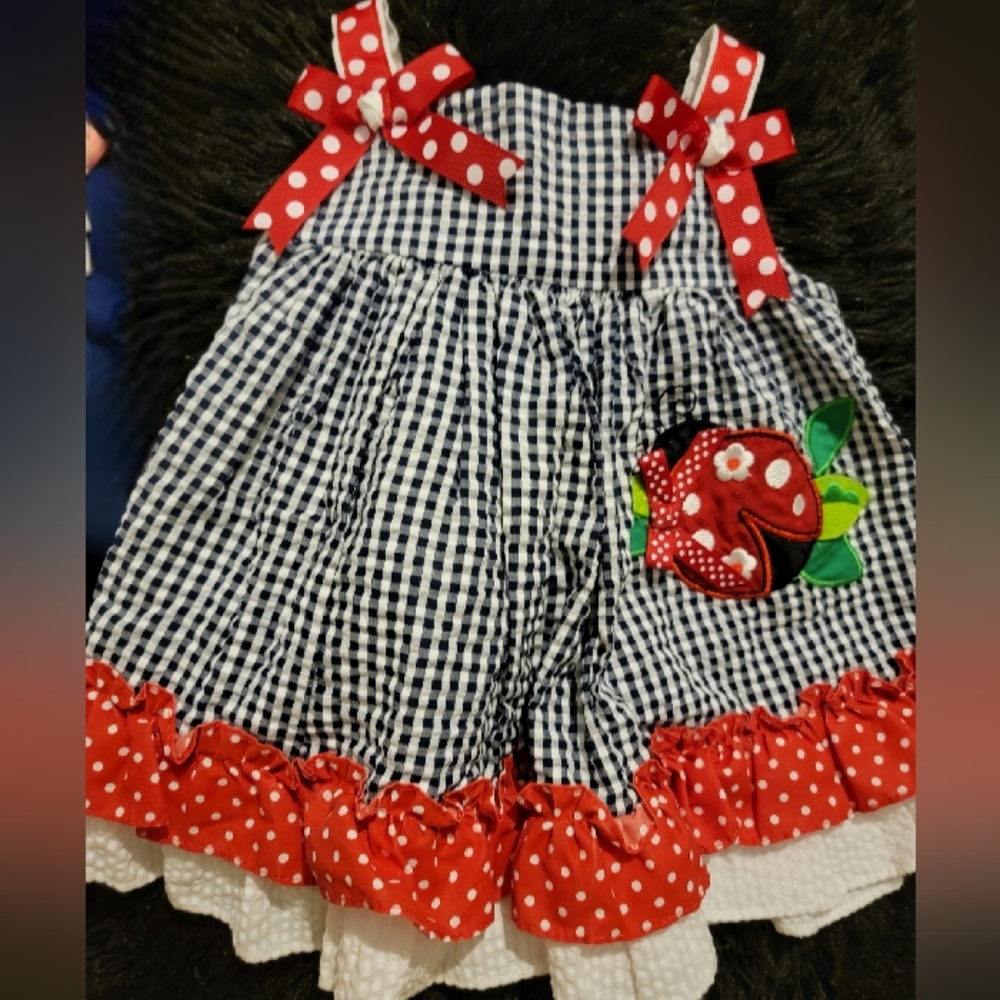 Rare Editions Ladybug Dress, 3 month